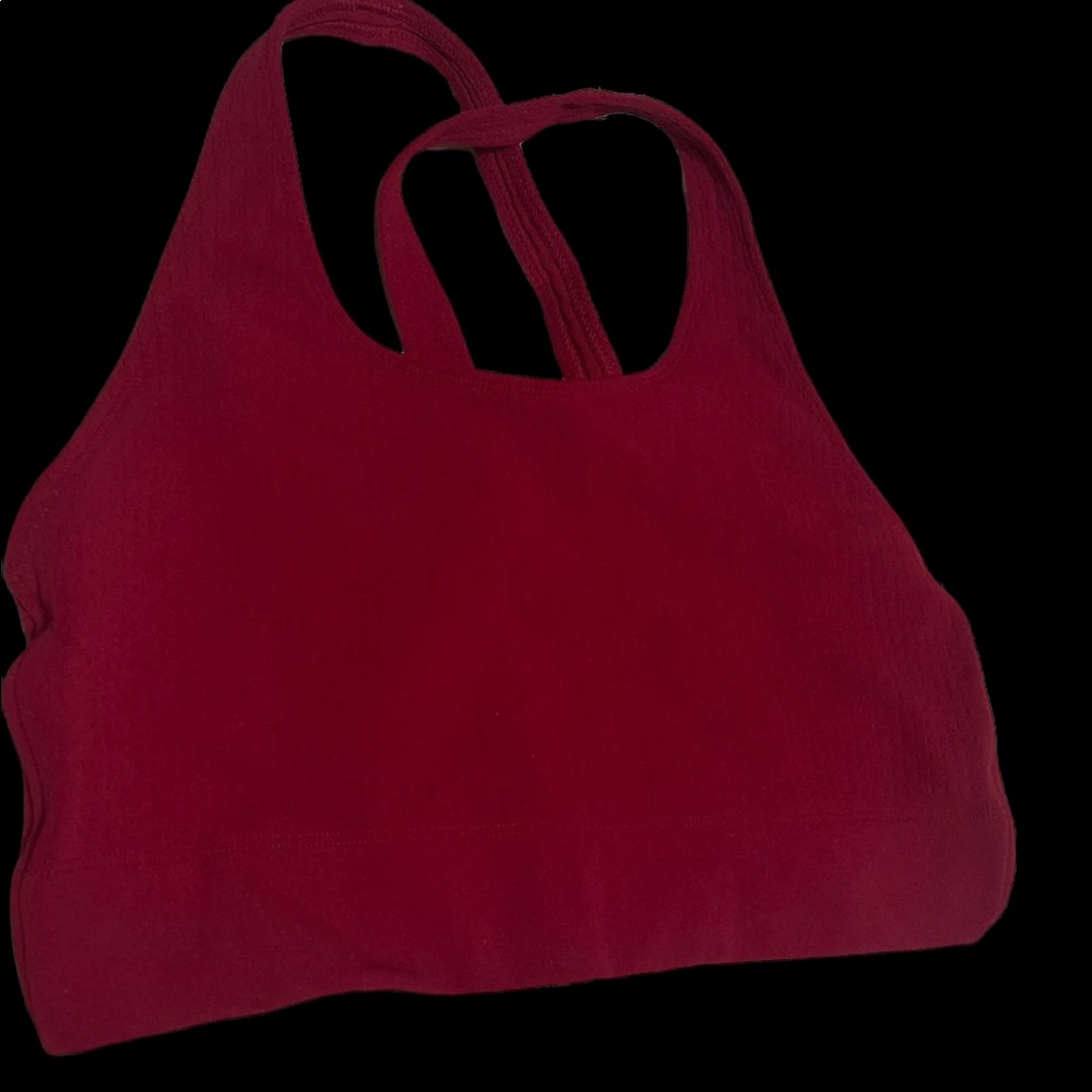 Fabletics Ella SculptKnit Bra Burgundy Large NWT -perforated - Picture 7 of 8